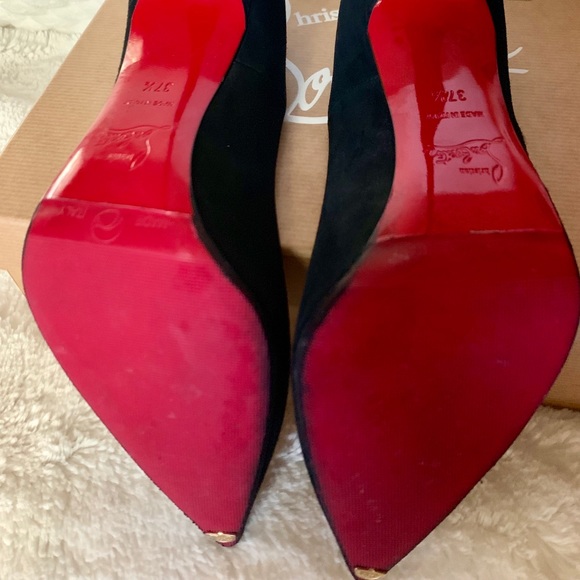 Christian Louboutin So Kate Black Suede Pumps - Picture 2 of 6